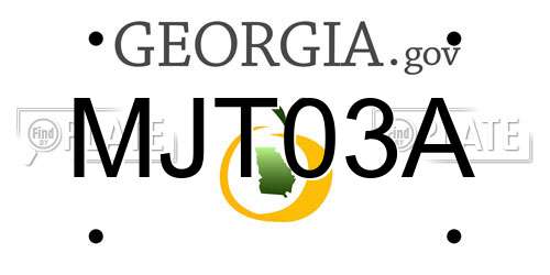 MJT03A Georgia License Plate