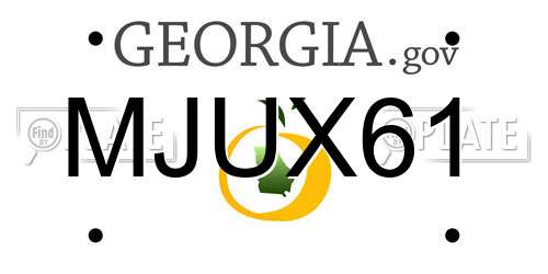 MJUX61 Georgia License Plate