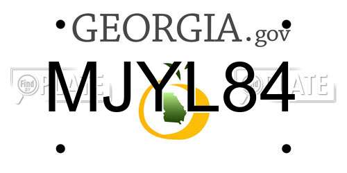 MJYL84 Georgia License Plate