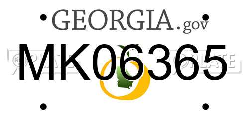MK06365 Georgia License Plate
