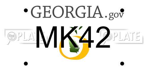 MK42 Georgia License Plate