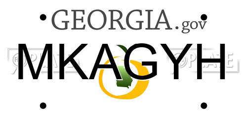 MKAGYH Georgia License Plate