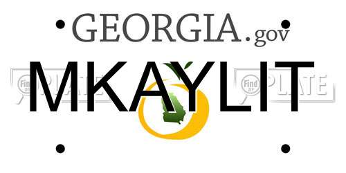 MKAYLIT Georgia License Plate