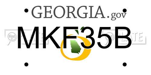 MKF35B Georgia License Plate