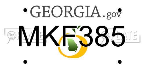 MKF385 Georgia License Plate