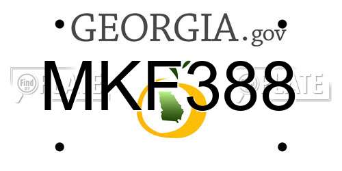 MKF388 Georgia License Plate