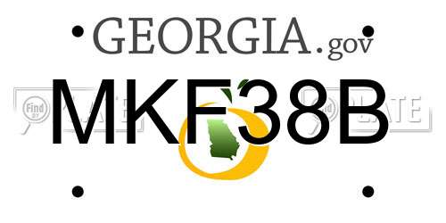 MKF38B Georgia License Plate