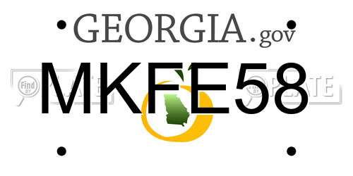 MKFE58 Georgia License Plate