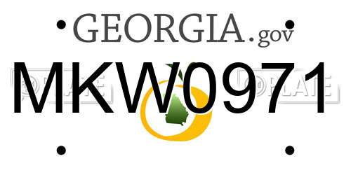 MKW0971 Georgia License Plate
