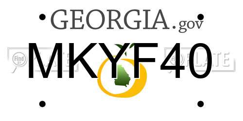 MKYF40 Georgia License Plate