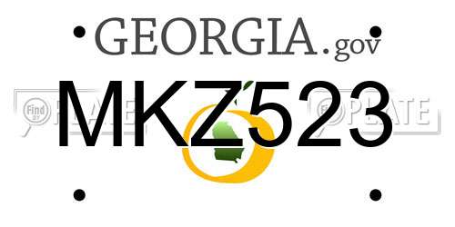 MKZ523 Georgia License Plate