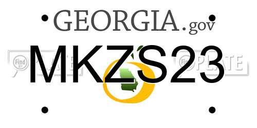 MKZS23 Georgia License Plate