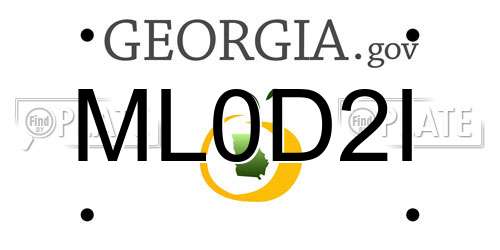 ML0D2I Georgia License Plate