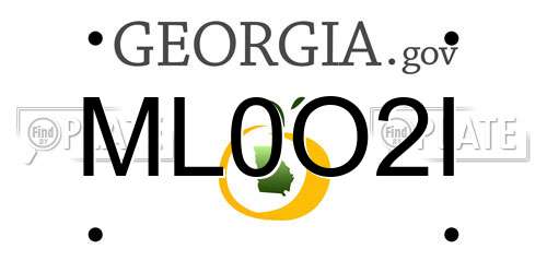 ML0O2I Georgia License Plate