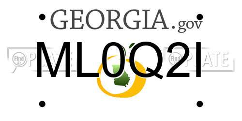 ML0Q2I Georgia License Plate