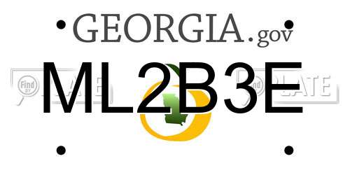 ML2B3E Georgia License Plate