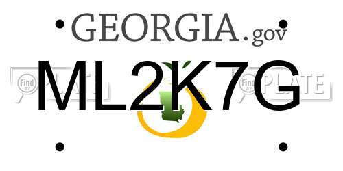 ML2K7G Georgia License Plate