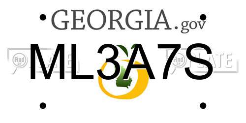ML3A7S Georgia License Plate