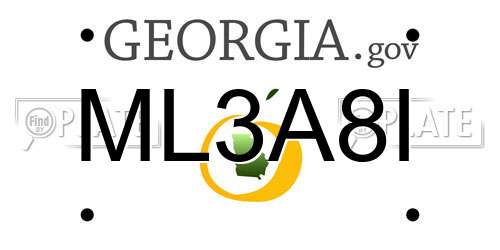 ML3A8I Georgia License Plate