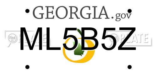 ML5B5Z Georgia License Plate