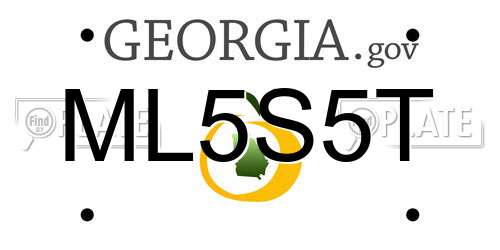 ML5S5T Georgia License Plate