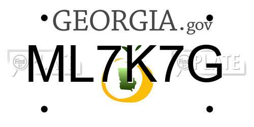 ML7K7G Georgia License Plate