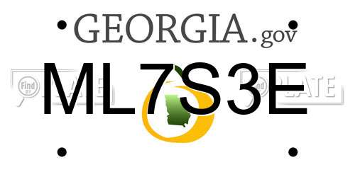 ML7S3E Georgia License Plate