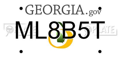 ML8B5T Georgia License Plate
