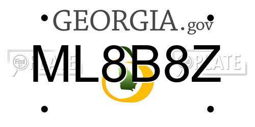 ML8B8Z Georgia License Plate