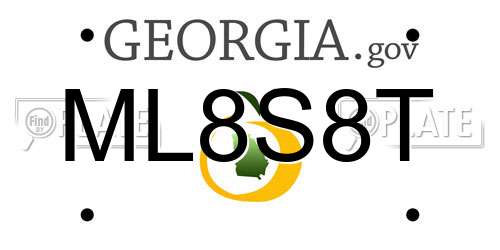 ML8S8T Georgia License Plate
