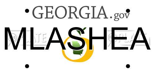 MLASHEA Georgia License Plate