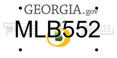 MLB552 Georgia License Plate