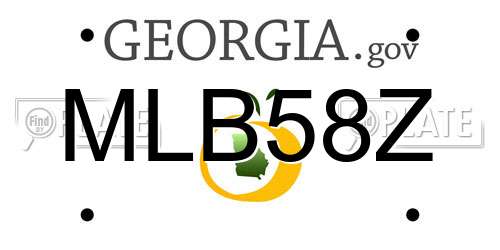 MLB58Z Georgia License Plate