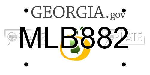 MLB882 Georgia License Plate