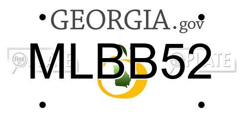 MLBB52 Georgia License Plate