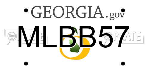 MLBB57 Georgia License Plate
