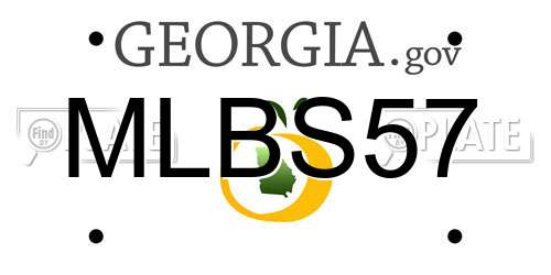 MLBS57 Georgia License Plate