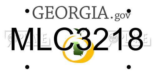 MLC3218 Georgia License Plate