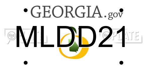 MLDD21 Georgia License Plate