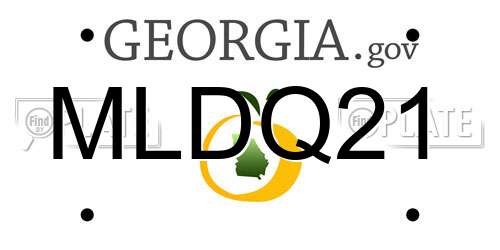 MLDQ21 Georgia License Plate