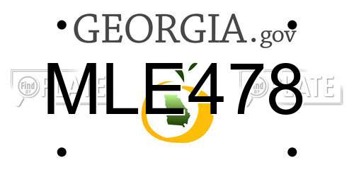 MLE478 Georgia License Plate