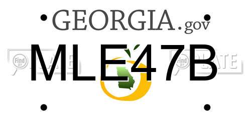 MLE47B Georgia License Plate