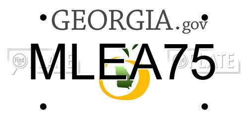 MLEA75 Georgia License Plate