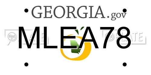 MLEA78 Georgia License Plate