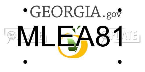 MLEA81 Georgia License Plate