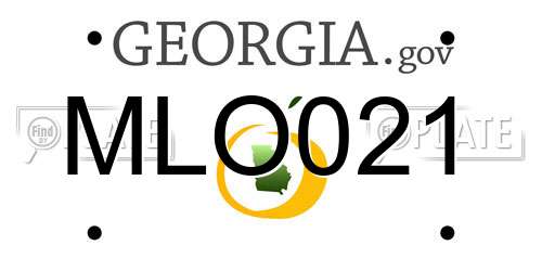 MLO021 Georgia License Plate