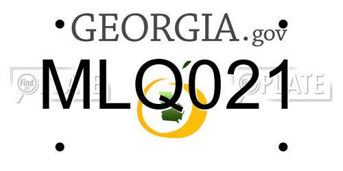 MLQ021 Georgia License Plate