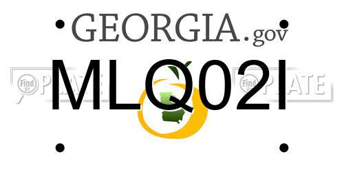 MLQ02I Georgia License Plate