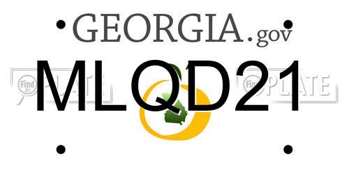 MLQD21 Georgia License Plate
