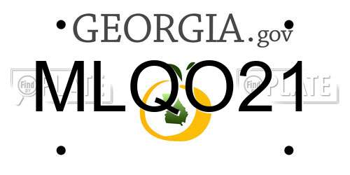 MLQO21 Georgia License Plate